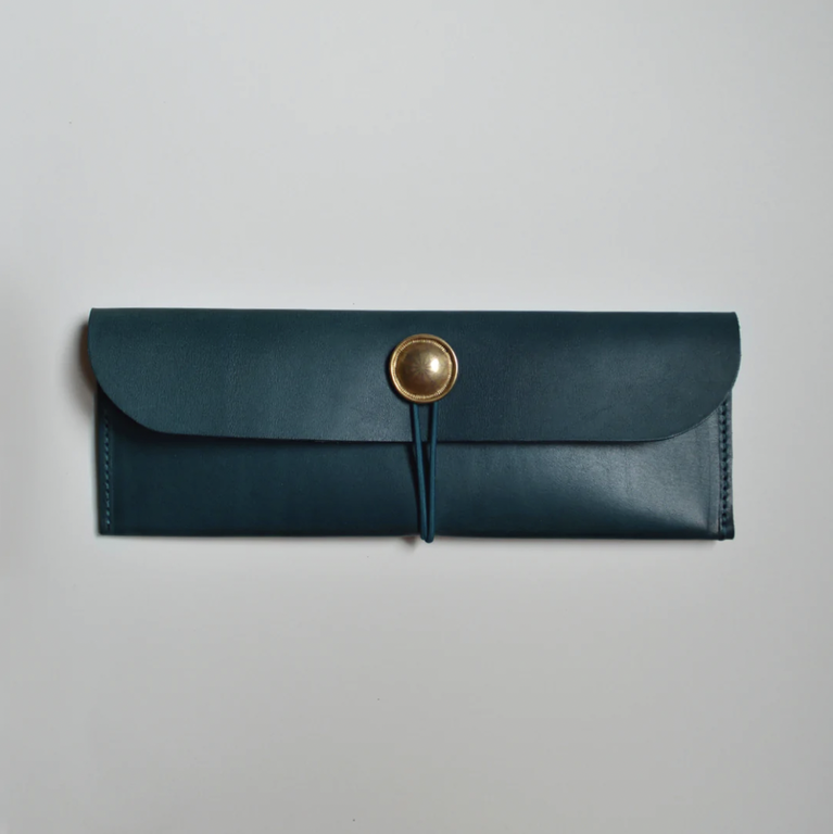 Dreamers Supply Company Leather Artist Pouch, Prussian Blue