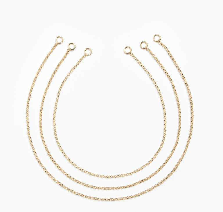 Fallen Aristocrat Small Rolo Connector Chain Necklace, 14k Gold
