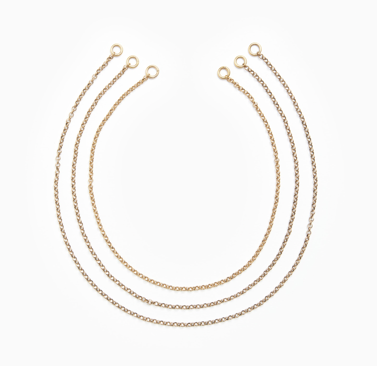 Fallen Aristocrat Rolo Connector Chain Necklace, Antiqued Gold