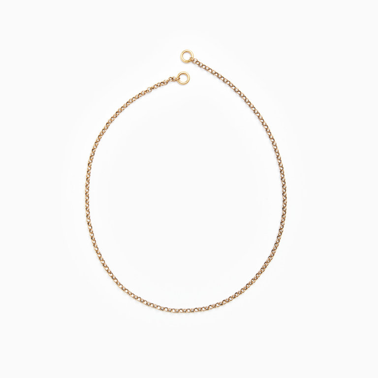 Fallen Aristocrat Rolo Connector Chain Necklace, Antiqued Gold