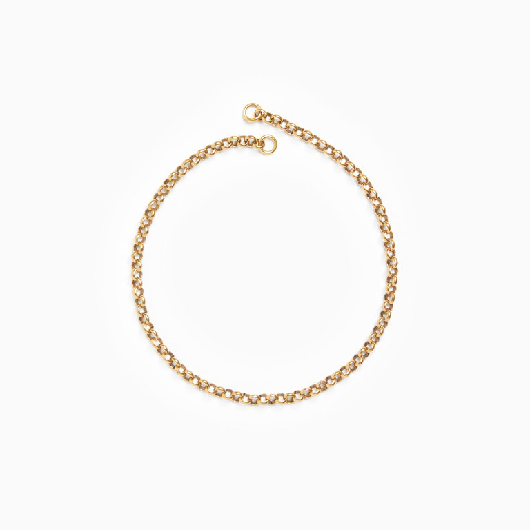 Fallen Aristocrat Rolo Connector Chain Necklace, Antiqued Gold