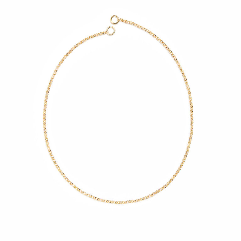 Fallen Aristocrat Small Rolo Connector Chain Necklace, 14k Gold