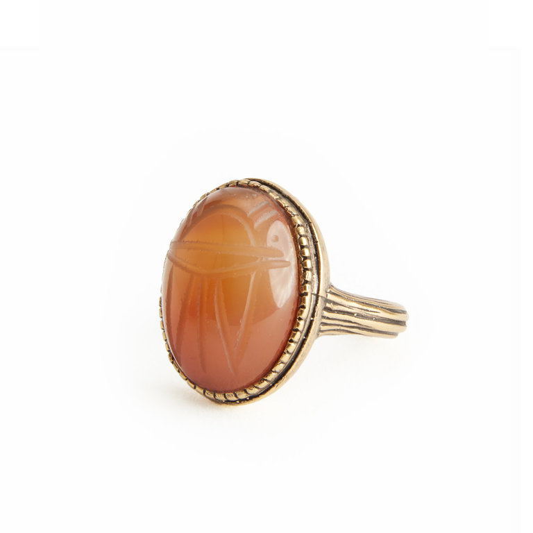 Fallen Aristocrat Scarab Carnelian Ring