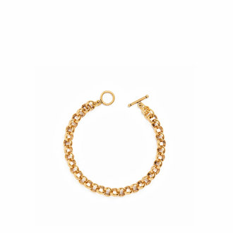 Fallen Aristocrat Antiqued Gold Rolo Chain Bracelet, 7mm Fallen Aristocrat Antiqued Gold Rolo Chain Bracelet, 7mm