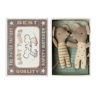 Maileg Twins Baby Mice In Matchbox