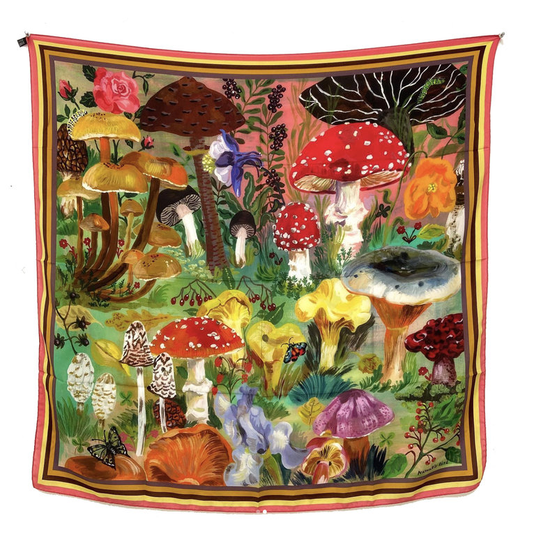 Mushrooms, Silk Scarf by Nathalie Lete