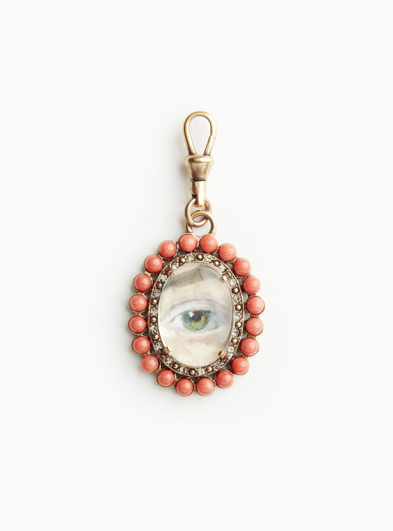 Fallen Aristocrat Lover’s Eye Pendant, Coral Bead