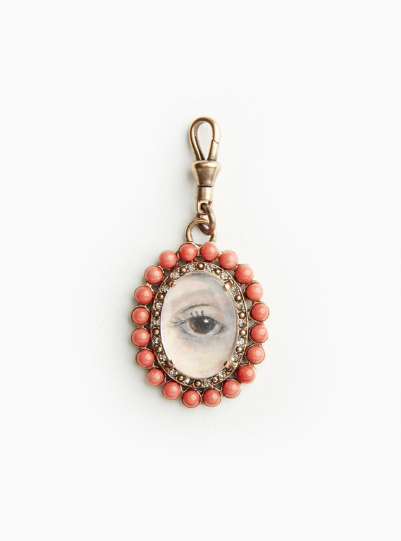 Fallen Aristocrat Lover’s Eye Pendant, Coral Bead
