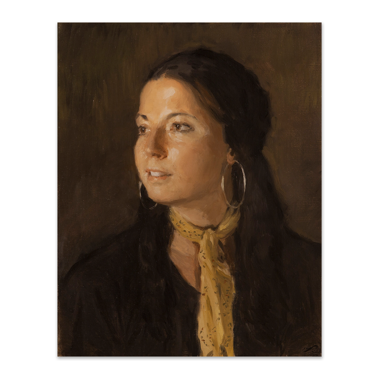 Italian Woman with a Scarf — Oil Painting by Seth Fite