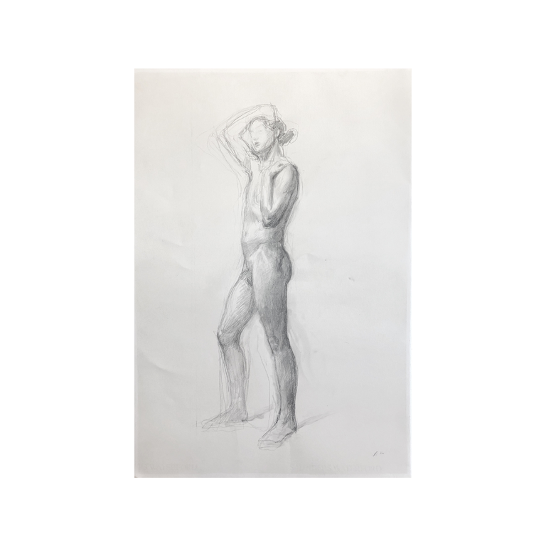 Standing Male Figure — Charcoal on Paper by Seth Fite