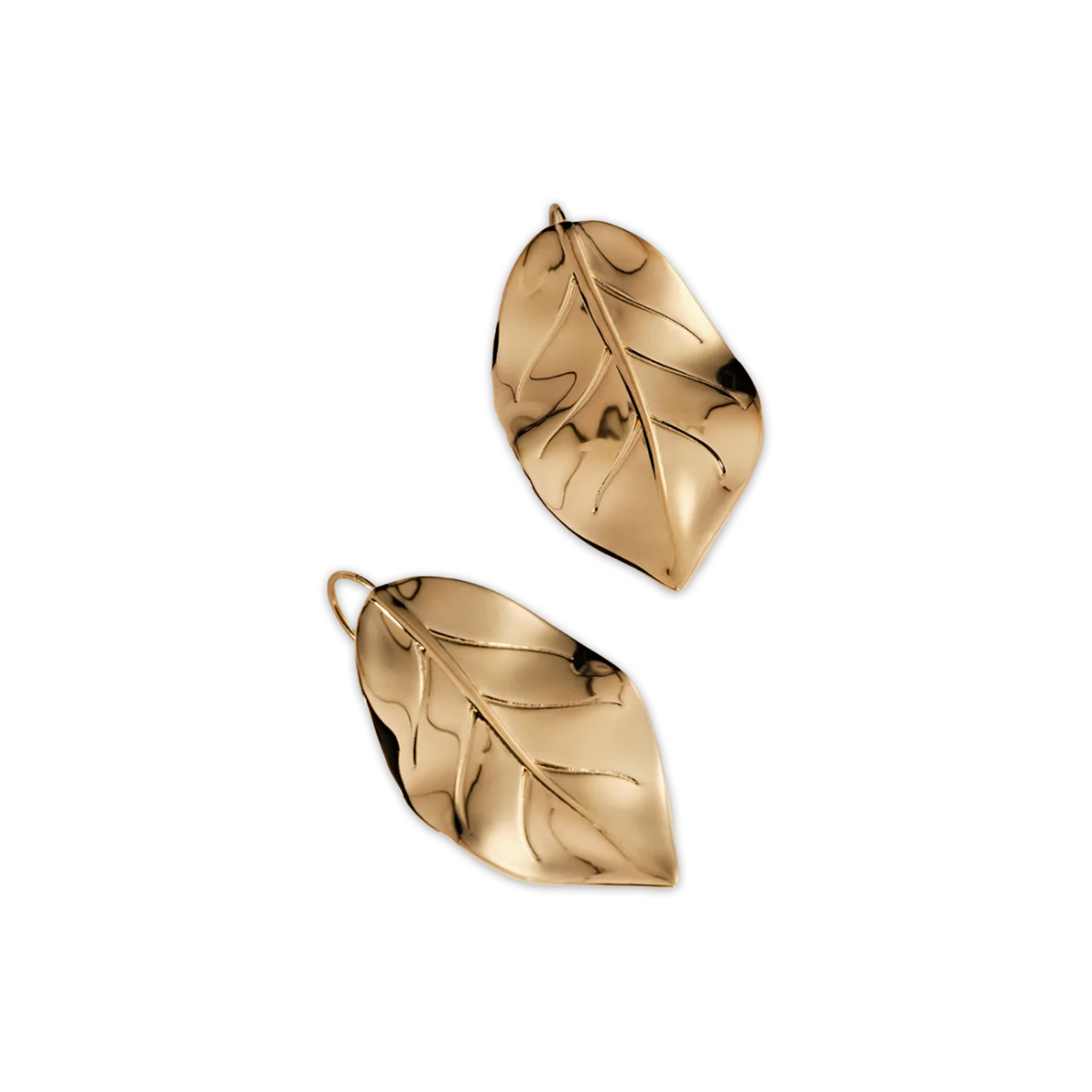 9ct gold hotsell leaf earrings