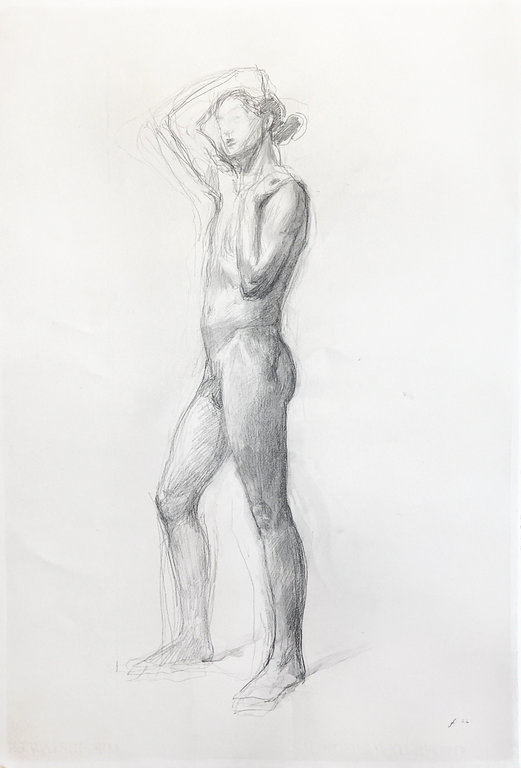 Standing Male Figure — Charcoal on Paper by Seth Fite