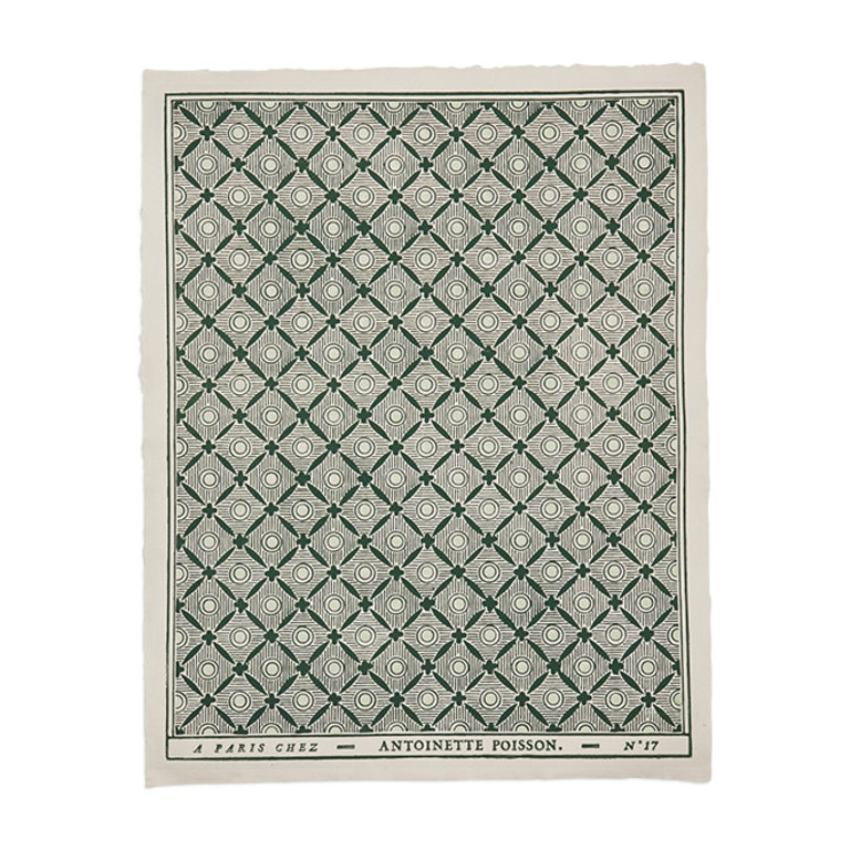 Antionette Poisson Fleurs Rubans et Points, Green Domino Paper