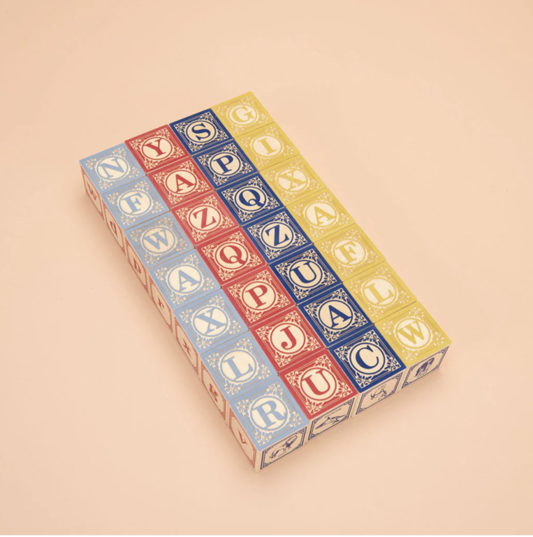 French Wooden Alphabet Blocks