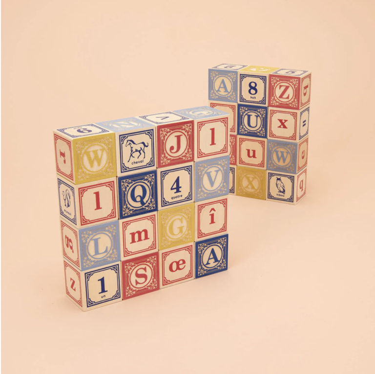 French Wooden Alphabet Blocks