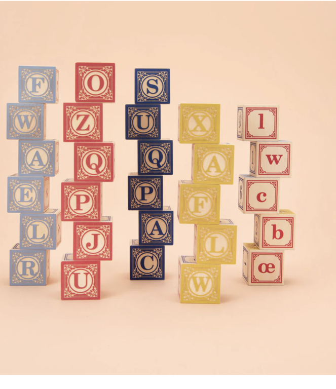 French Wooden Alphabet Blocks