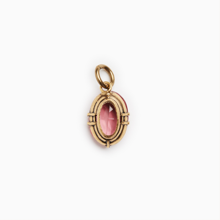 Fallen Aristocrat Rose Pink Stone Charm