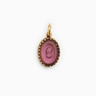 Fallen Aristocrat Violet Glass Cameo Charm