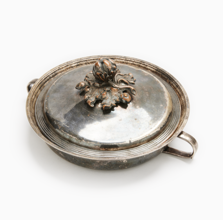 Silver Serving Bowl with Lid