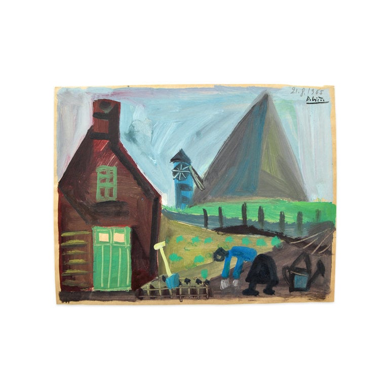 Raymond Debiève Framed La Ferme Solitaire (The Lonely Farm), 1965