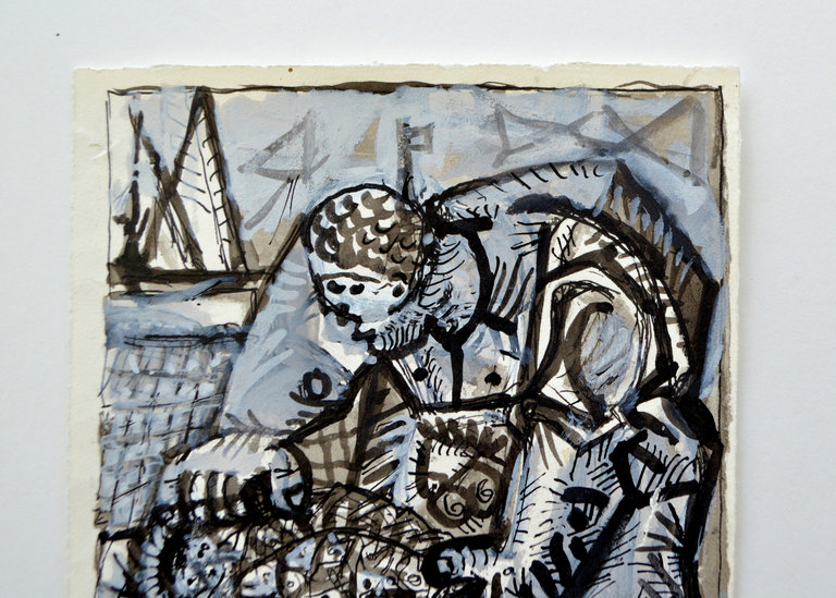 Raymond Debiève Framed Le Pêcheur (The Fisherman), 2004