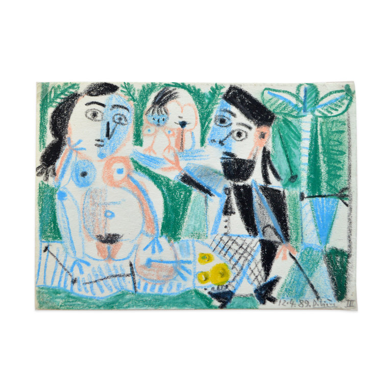 Raymond Debiève Framed Plage Nudiste (Nude Beach), 1989