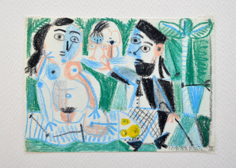 Raymond Debiève Framed Plage Nudiste (Nude Beach), 1989