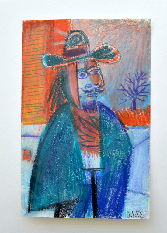 Raymond Debiève Framed Homme au Chapeau (Man in a Hat), 1985