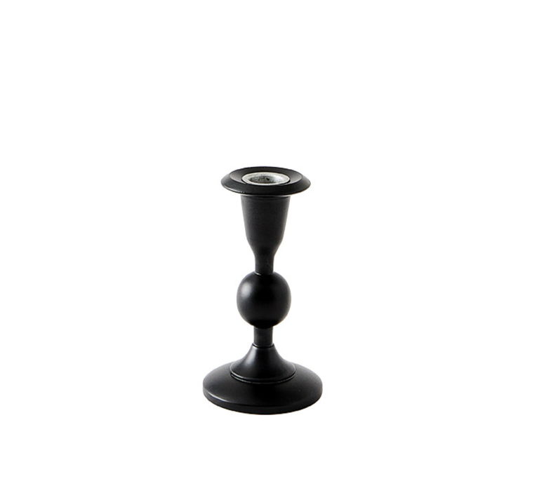 Black Lacquered No 6 Candlestick