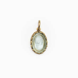 Fallen Aristocrat Blue Glass Cameo Charm Fallen Aristocrat Blue Glass Cameo Charm