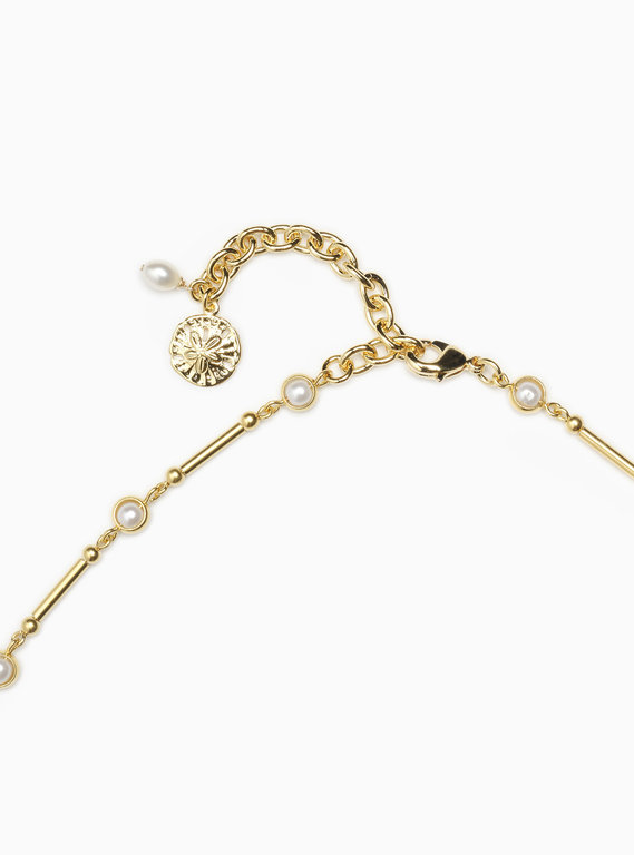 Fallen Aristocrat Round Pearl Chain Necklace