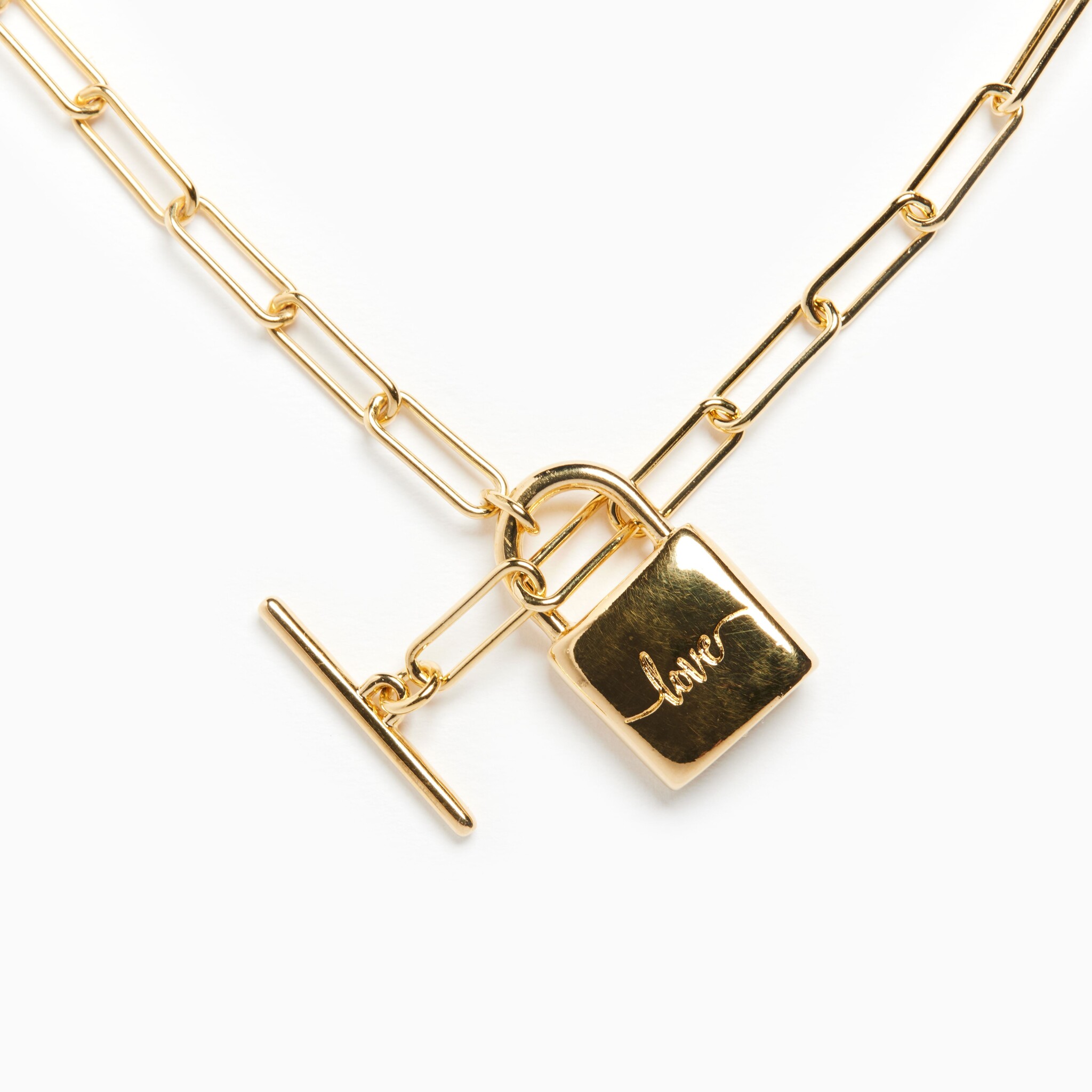 Submissive Necklace Padlock Necklace Antiqued Brass Lock and Chain