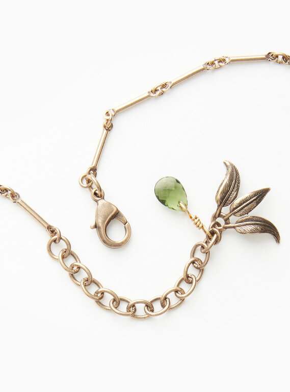 Fallen Aristocrat Stick Chain Necklace with Leaf