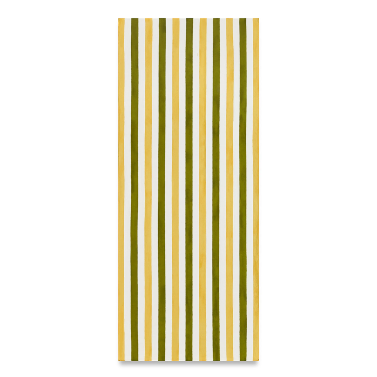 Yellow and Green Striped Tablecloth