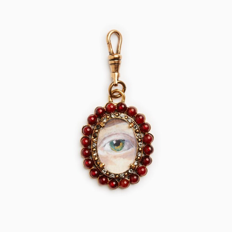 Fallen Aristocrat Carnelian Lover's Eye Pendant, Green Iris