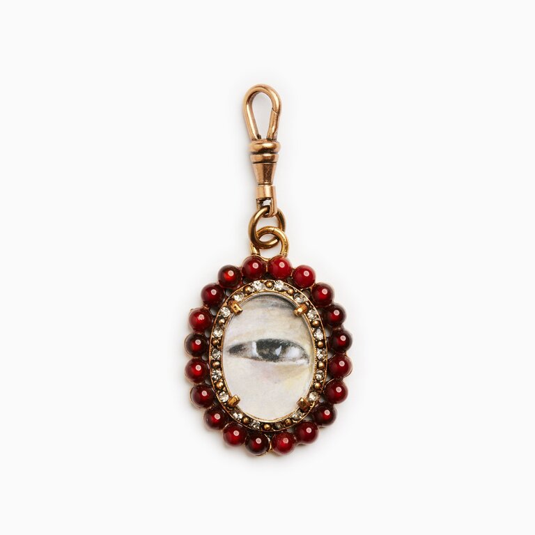 Fallen Aristocrat Carnelian Bead Asian Lover’s Eye Pendant