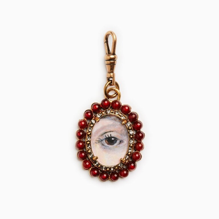 Fallen Aristocrat Carnelian Lover’s Eye Pendant, Brown Iris