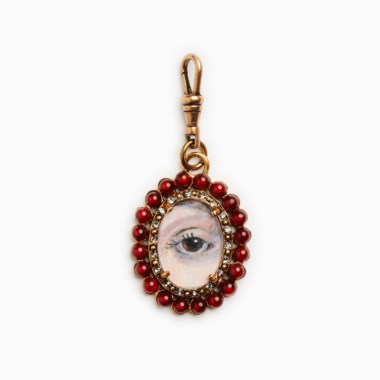 Fallen Aristocrat Lover’s Eye Carnelian Pendant, Brown Iris