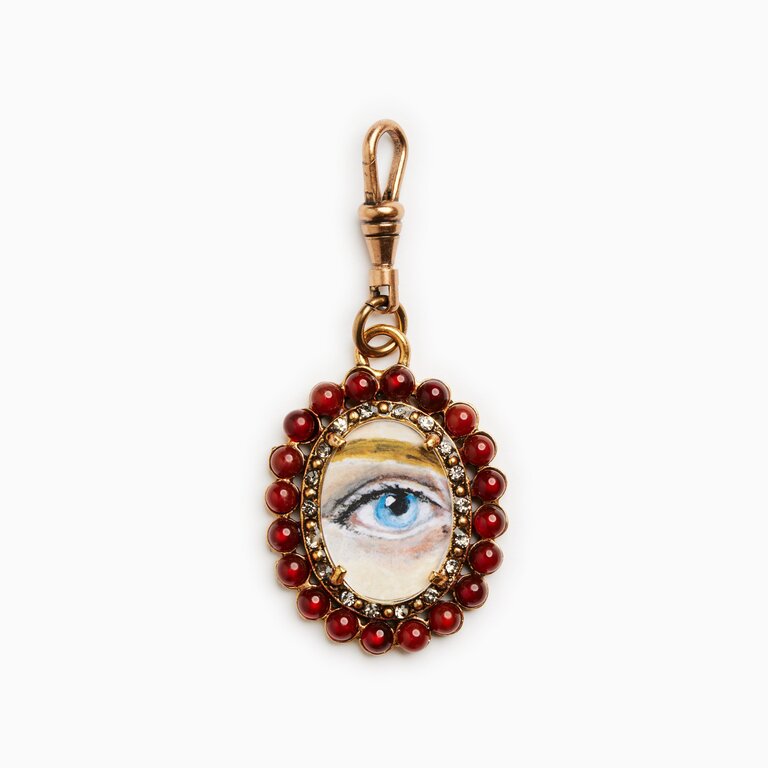 Fallen Aristocrat  Lover’s Eye Carnelian Pendant, Blue Iris