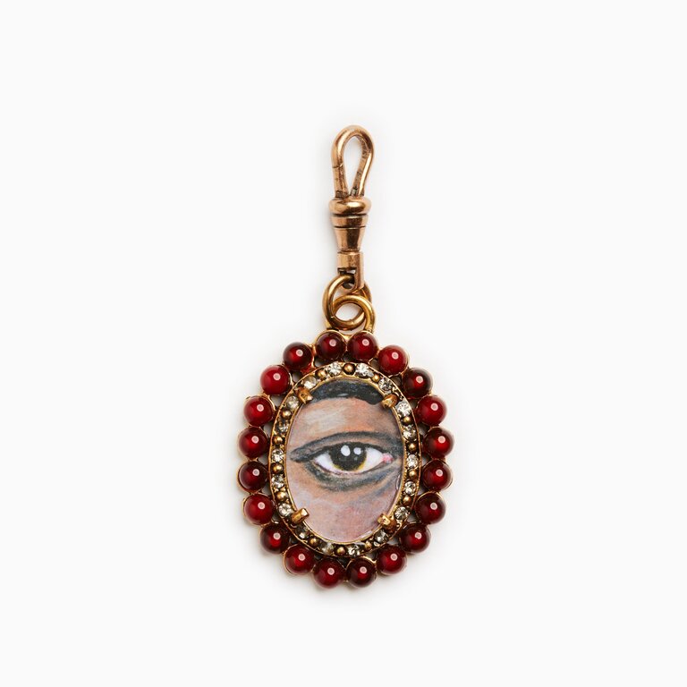 Fallen Aristocrat Carnelian Lover’s Eye Pendant, Black Iris