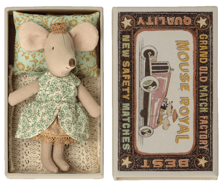 Maileg Princess Mouse Little Sister in Matchbox