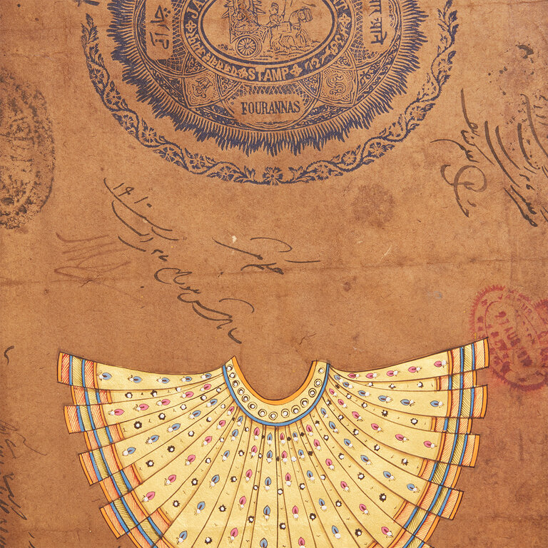 Jaipur Garment Painting, Gold Lehenga