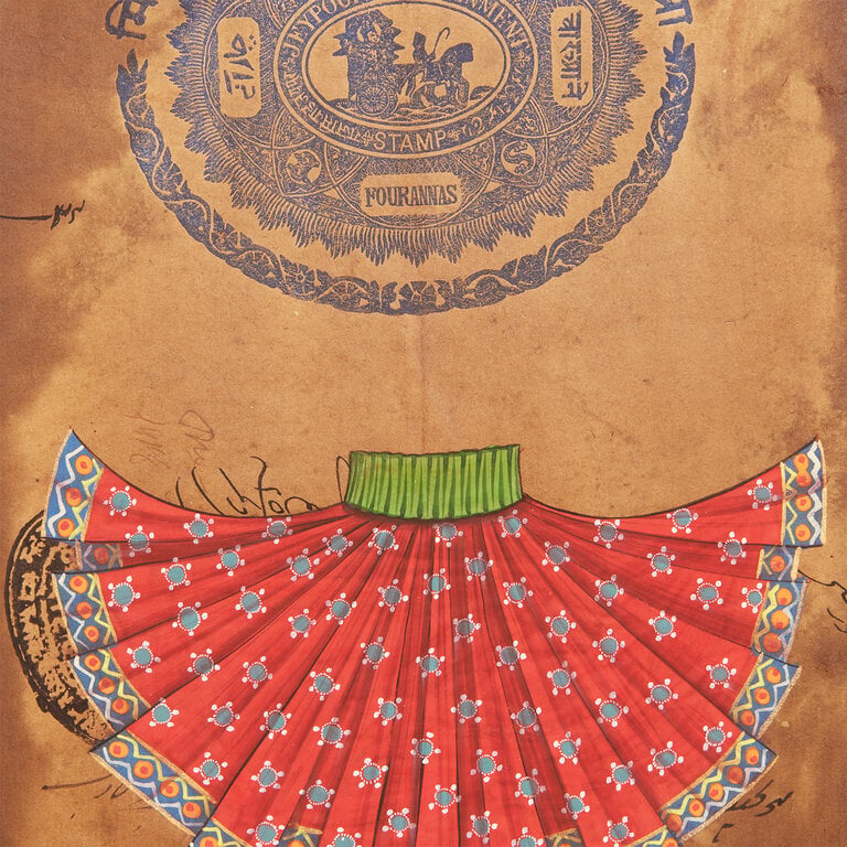 Jaipur Garment Painting, Red Lehenga