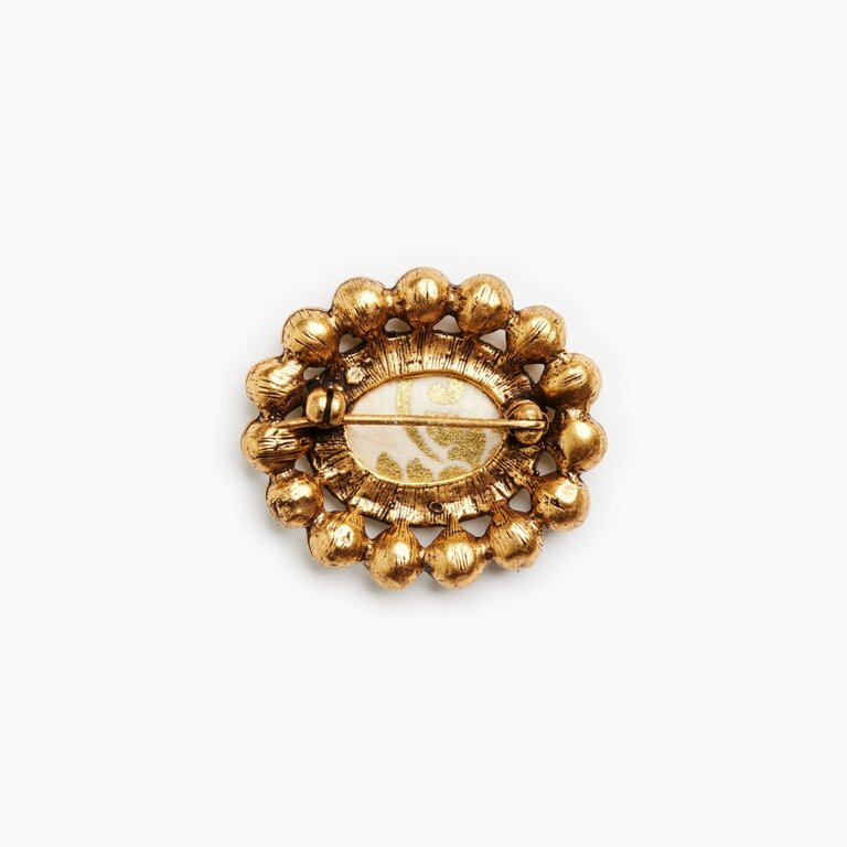 Fallen Aristocrat Pearl Lover’s Eye Brooch, Brown Iris