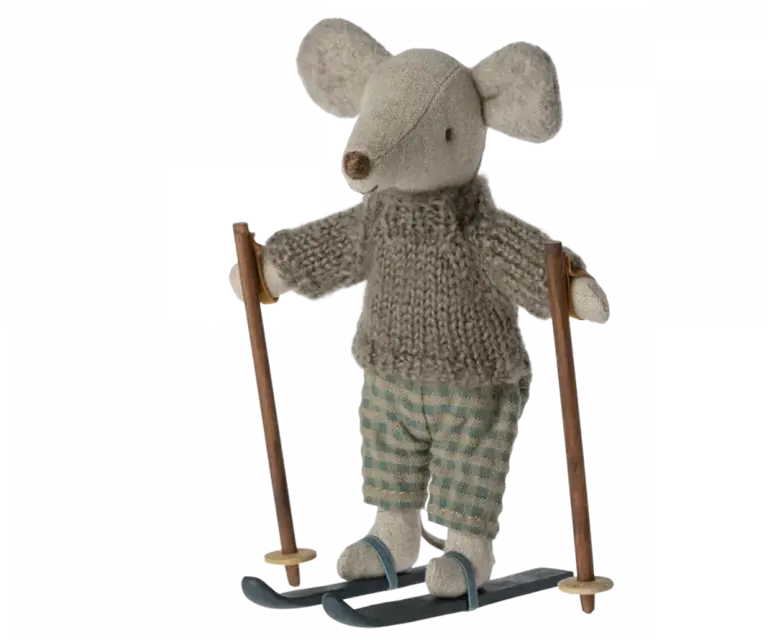 Maileg Winter Mouse With Ski Set, Big brother
