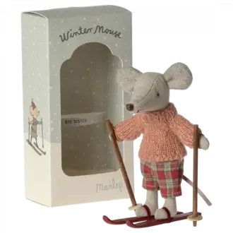 Maileg Winter Mouse With Ski Set, Big sister