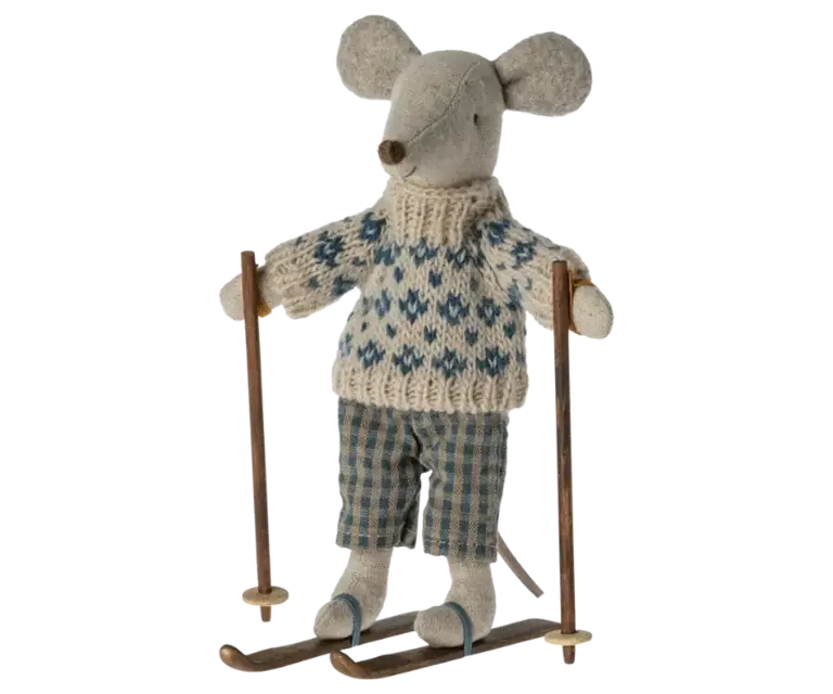 Winter Mouse With Ski Set, Dad