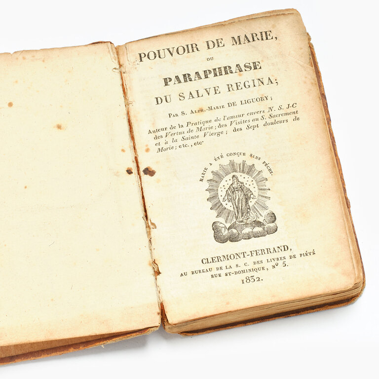 Antique French Leather Book, Pouvoir de Marie