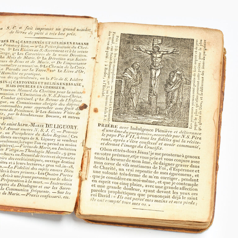 Antique French Leather Book, Pouvoir de Marie