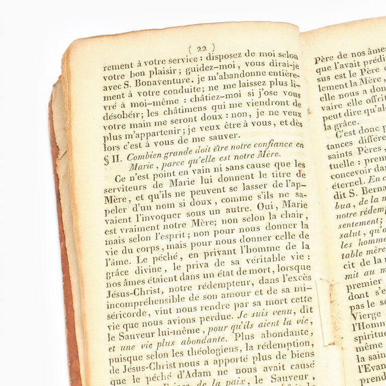 Antique French Leather Book, Pouvoir de Marie